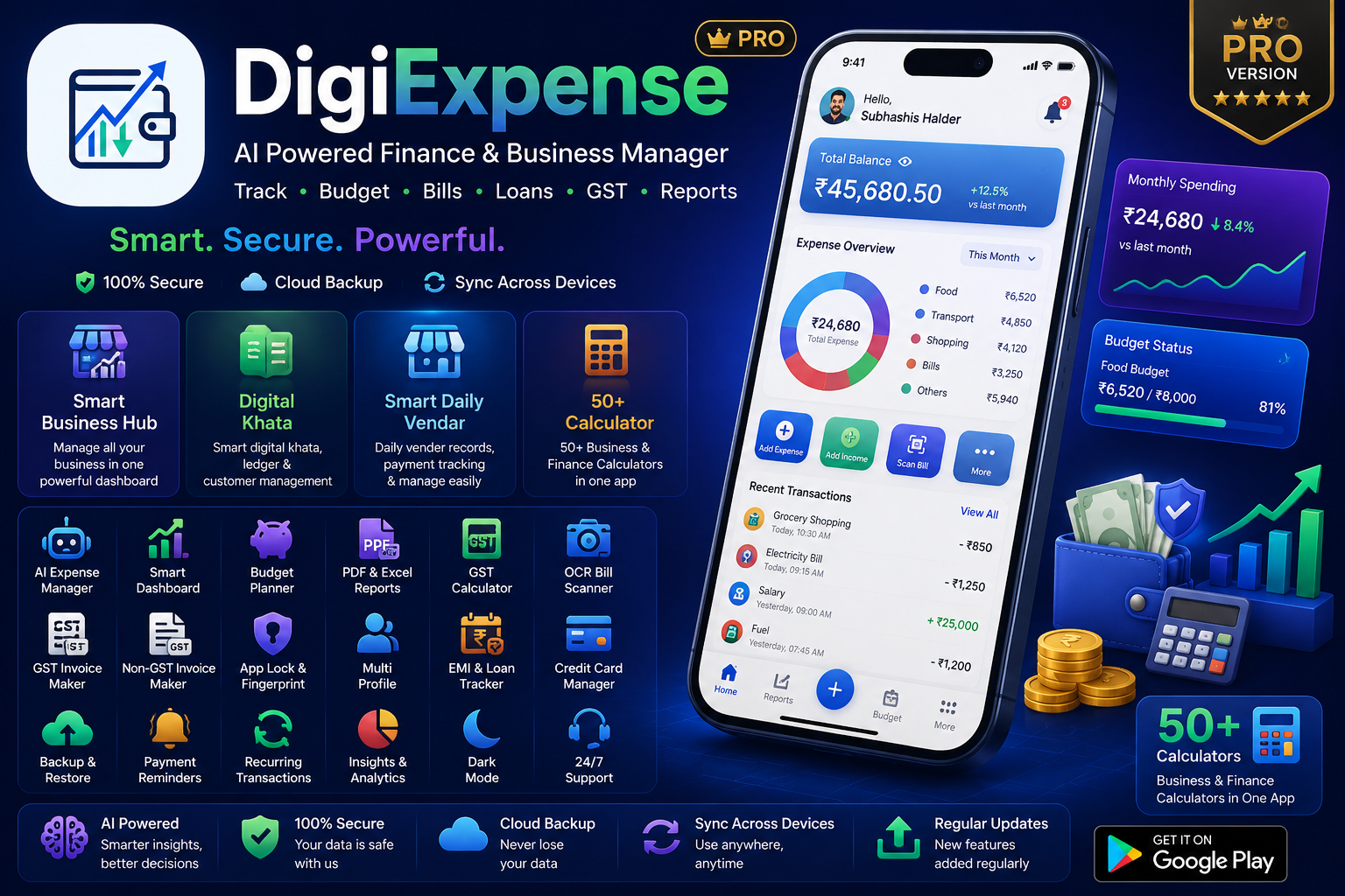 DigiExpense PRO features overview